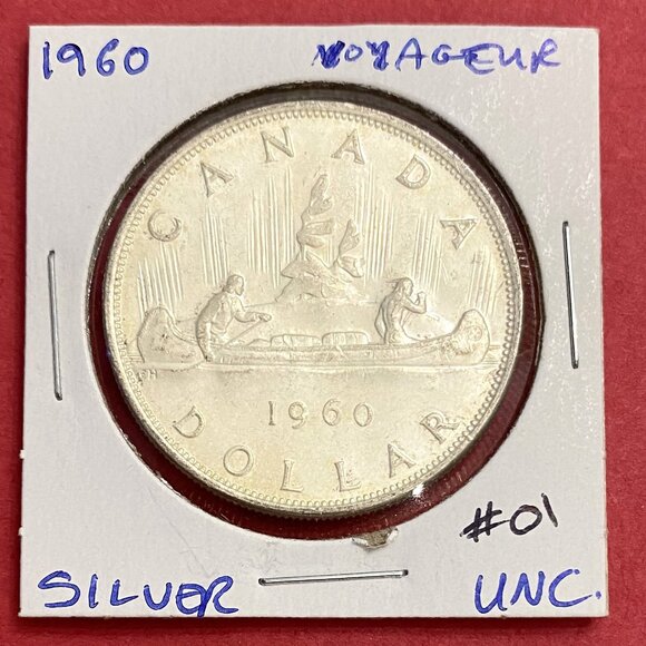 Impressive Uncirculated 1960 Canada Silver $1 Dollar Coin! - Picture 1 of 14